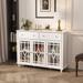 Accent Table Storage Cabinet Glass Doors Buffet Sideboard Lacquer