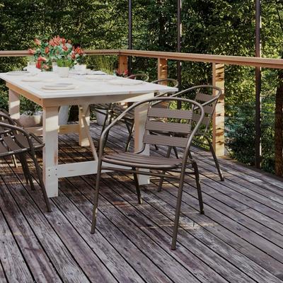Metal Restaurant Stack Chair with Aluminum Slats