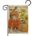 Breeze Decor BD-HA-G-113076-IP-DB-D-US18-WA 13 x 18.5 in. Happy Pumpkin Kitty Burlap Fall Harvest & Autumn Impressions Decorative Vertical Double Sided Garden Flag