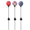 Alpine 8082458 34 in. Glass & Metal Soft Clay Ball Outdoor Garden Stake - Multicolored - Pack of 9
