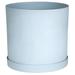 Bloem 12-in Mathers Round Resin Planter with Saucer - Misty Blue