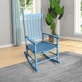 tunuo Wooden Porch Rocker Rocking Chair Blue