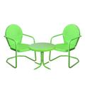 Northlight 3-Piece Retro Metal Tulip Chairs and Side Table Outdoor Set Lime Green