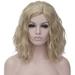 Dopi Blonde Wig for Women Girls Short Curly Wavy Bob Wig Light Blonde Wig Halloween Cosplay Daily Party Synthetic Wigs with Wig Cap