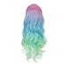 SEMIMAY Curl Green Hair Wig Women s Curl Micro Wavy Pink Set Head Wigs Gradient Gradient wig