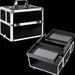 VER VP019-61 Stripe Professional Aluminum Upgradeable 2 Lockable Sliding Tray Makeup Train Case Black - Large