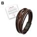 To My Son Braided Leather Bracelet Cuff Bangle Cross Magnetic Clasp] W9P5