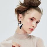 Free People Jewelry | Drop Triangle Stud Earrings | Color: Black/White | Size: Os