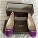 Gucci Shoes | Gucci 283740 Sz 36 Round Toe Leather Flats Amethyst/ Violet Color Nib | Color: Purple | Size: 36