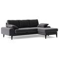 Swoon Tulum Velvet Right Hand Corner Sofa - Granite Grey