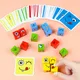 Jeu de cube à changement de visage pour enfants jouet Montessori expression puzzle blocs de