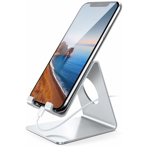 Handyhalter, Handyhalter - Handyhalter, Schreibtisch, Smartphone - Silber