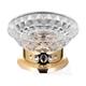 Gold Cut Glass Soap Dish with PVD-Coated Brushed Solid Brass Base