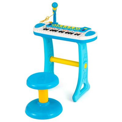 Costway 31-Key Kids Piano Keyboard Toy with Microphone and Multiple Sounds for Age 3+-Blue