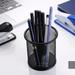 RnemiTe-amo Pen Cup Holder Metal Mesh Pencil Cup Holder Pen Holder Metal Mesh Pencil Holders Round Shaped Pen Holders for Desk Office Wire Mesh Container Pen Organizer Black