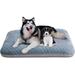 47-Inch Soft Orthopedic Dog Bed - Washable Comfortable Pet Bed with Removable Cover - Blue Grey