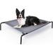 Large Outdoor Elevated Dog Bed - Raised Portable Pet Beds with Washable Mesh - Grey