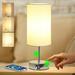 Koncle Table Lamp Touch Bedside Lamp for Bedroom with USB C&A Charging Ports&Outlet 3-Way Dimmable Small Nightstand Lamp for Living Room Home Office Dorm(Light Bulb Included)-White