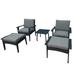 Docooler Patio Furniture Outdoor Chair And Ottoman 5 Pieces Rattan Seating Group with Cushions