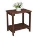 GZXS Rectangular Side Table Outdoor Oversize Adirondack Side Table All-Weather Indoor Outdoor Patio Poolside End Table Brown