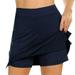 Anti-Chafing Active Skorts Super Soft Comfortable Women s Athletic Lightweight Skirts With Shorts Pockets Running Tennis 2XL Dark Blue