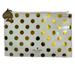 Kate Spade Bags | Kate Spade Gold Polka Dot Pencil Case With Ruler Cosmetic Case | Color: Gold/White | Size: Os
