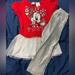 Disney Matching Sets | Disney Minnie Outfit | Color: Red/Silver | Size: 4tg