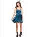 Free People Dresses | New Free People Mini Velvet Dress | Color: Blue/Silver | Size: Xs