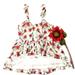 Free People Dresses | Free People Dear You Beige Floral Mini Sun Dress Womens Size Medium Nwot | Color: Cream/Red | Size: M