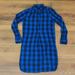 Madewell Dresses | Madewell Jane Plaid Flannel Shirt Dress Xs | Color: Black/Blue | Size: Xs