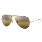 Ray-Ban Aviator Large Metal RB3025 Sunglasses Legend Gold Frame Silver/Brown Chromance Lens Polarized 55 RB3025-9196G5-55