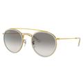 Ray-Ban RB3647N Round Double Bridge Sunglasses Legend Gold Frame Clear Gradient Grey Lens 51 RB3647N-923632-51