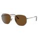 Ray-Ban RB8148 Hexagonal Sunglasses Demigloss Antique Gold Frame Brown Lens Polarized 54 RB8148-920757-54