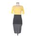 Lularoe Casual Dress - Sheath: Yellow Color Block Dresses - Women's Size X-Small