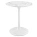 Lippa Oval Artificial Marble Dining Table by Modway Metal in White | 29.5" H x 27.5" L x 27.5" W | Wayfair EEI-1128-WHI