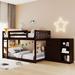 42" Solid wood Twin over Twin Bunk Bed with 4 Drawers and 3 Shelves, Plenty of storage space, for Kids' Bedroom, Guest room