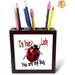 Latitude Run® I'm Your Lady You Are My Bug Tile Pen Holder Wood in Brown/Red/White | 5 H x 5 W x 1.66 D in | Wayfair
