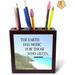GN109 Think Like A Proton & Stay Positive. Yellow. Science Teacher-Tile Pen Holder, 5-Inch Wood in Brown/Yellow | 5 H x 5 W x 1.66 D in | Wayfair