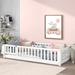 Finka Floor Platforms Bed w/ Fence & Door by Harriet Bee in White | 17.5 H x 63.7 W x 79.5 D in | Wayfair 0F69CC96AE75407E931302CD343A48FC