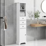 Wildon Home® Lettie Freestanding Linen Cabinet, Bathroom Storage Cabinet, Bathroom Cabinet Manufactured Wood in White | Wayfair