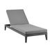 Argiope Outdoor Patio Adjustable Chaise Lounge Chair in Aluminum with Grey Cushions