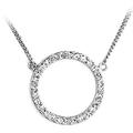 6X448 - Rhodium Brass Chain Pendant with Top Grade Crystal in Clear Size 16