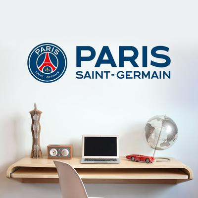 PSG Wappen und Vereinsname Wandaufkleber – 90 cm x 25 cm Image