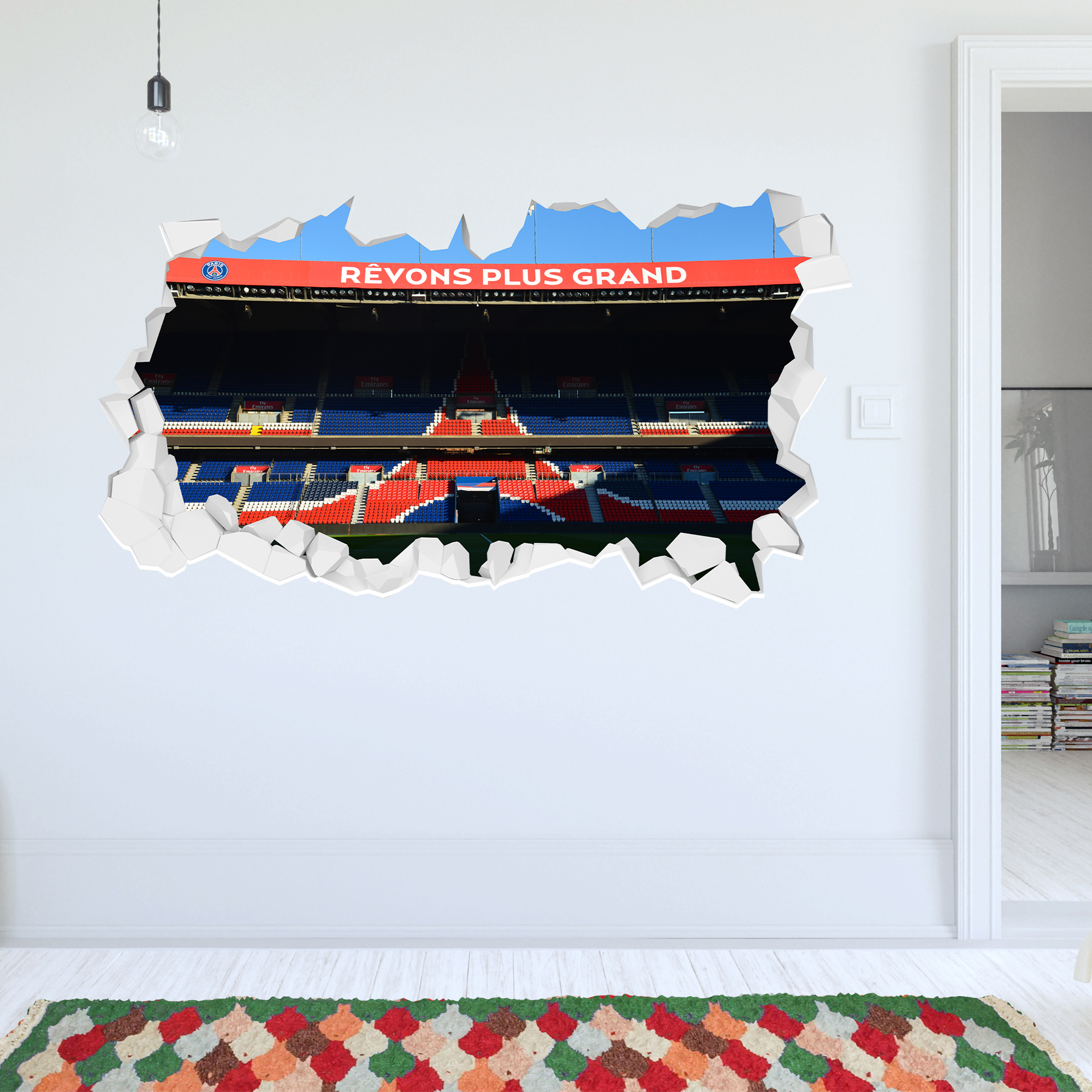 Paris Saint-Germain Stadion Revons Plus Grand Broken Wandaufkleber – 90 cm x 45 cm Image