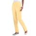 Plus Size Women's Straight-Leg Soft Knit Pant by Roaman's in Banana (Size 5X) Pull On Elastic Waist