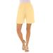 Plus Size Women's Soft Knit Short by Roaman's in Banana (Size 6X) Pull On Elastic Waist