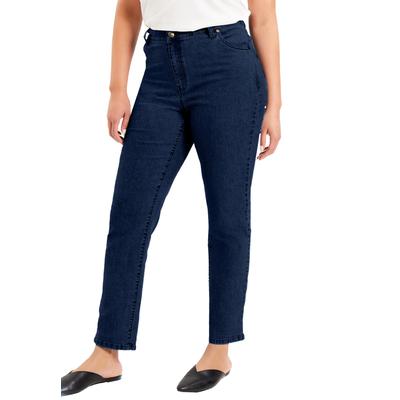 Plus Size Women's June Fit Straight-Leg Jeans by June+Vie in Dark Blue (Size 16 W)