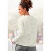 Sweatshirt ELBSAND "Raina", Damen, Gr. M (38), weiß, Sweatware, Obermaterial: 95% Baumwolle, 5% Elasthan, unifarben, casual, figurumspielend hüftlang, Rundhals, Langarm, Sweatshirts, mit Logoprint am Rücken, sportlich-casual
