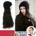 DOPI Long Curly Wig Hat Hooded Wig Winter Cap Caps Casual Women Wig Hats with Hair