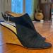 Nine West Shoes | Nine West Denim Peep Toe Wedge Size 8 | Color: Blue | Size: 8